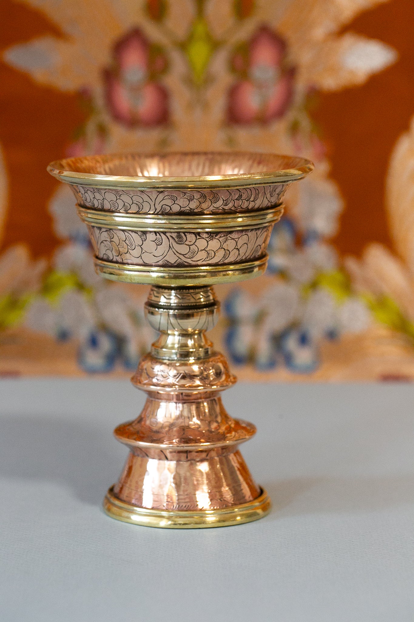 Large Polished Copper Butter Lamp