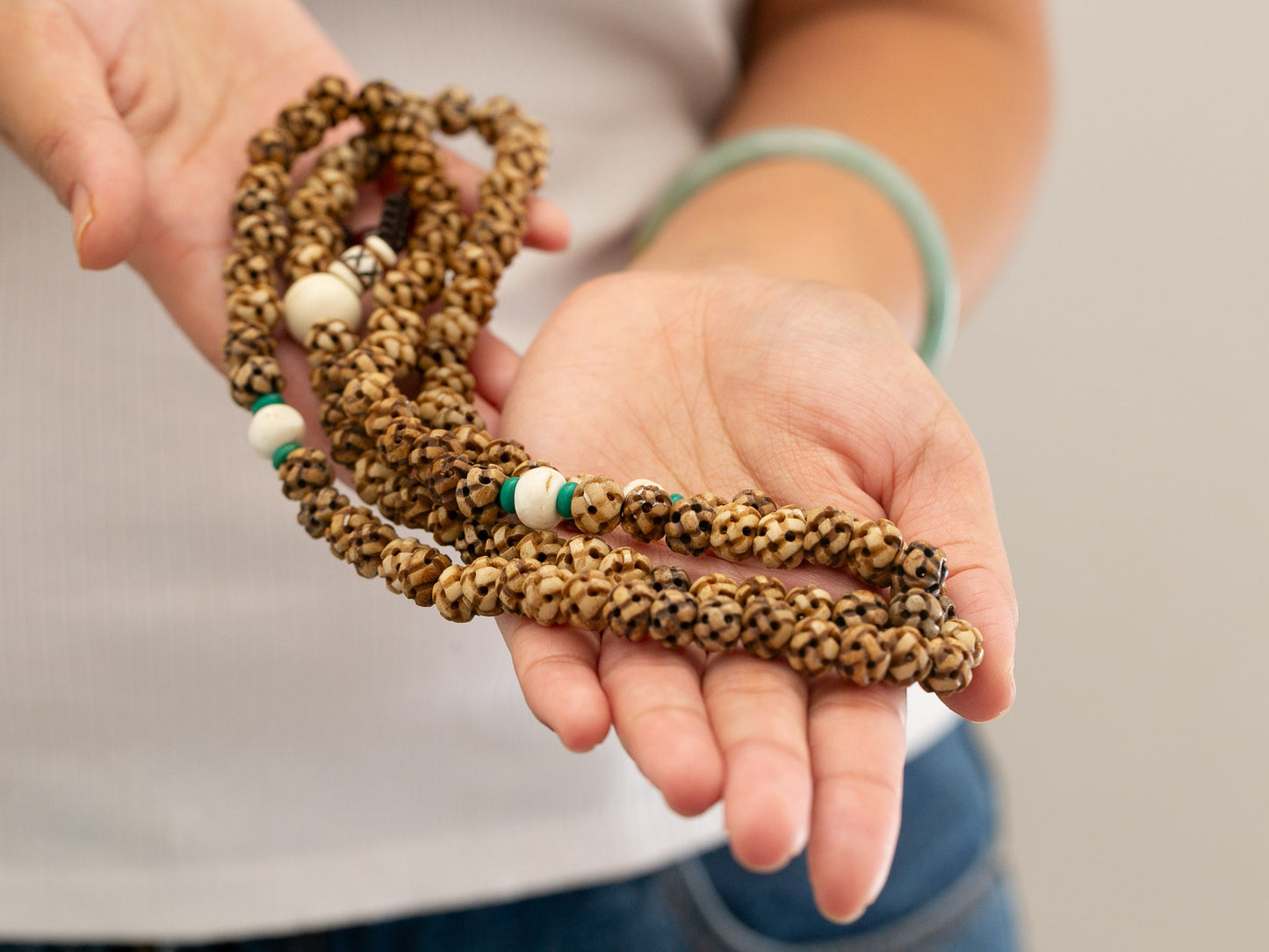Impermanence Carved Bone Mala #2