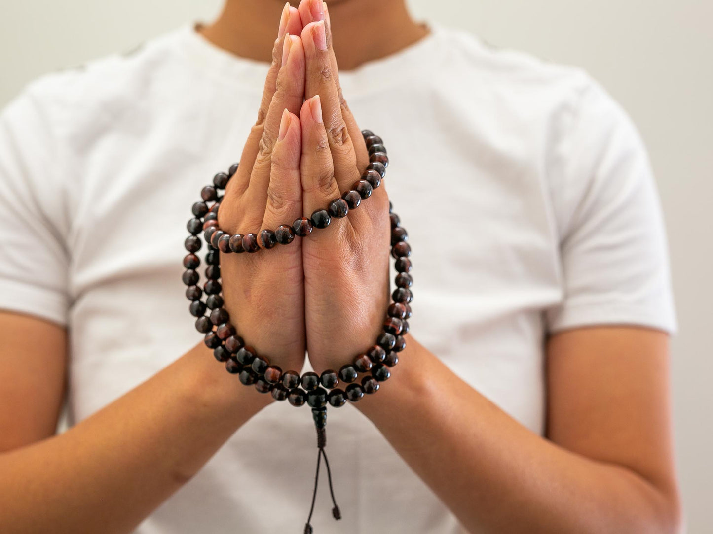 Simple red tiger eye mala
