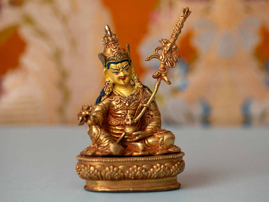 4” Gold Plated Padmasambhava Guru Rinpoche Statue