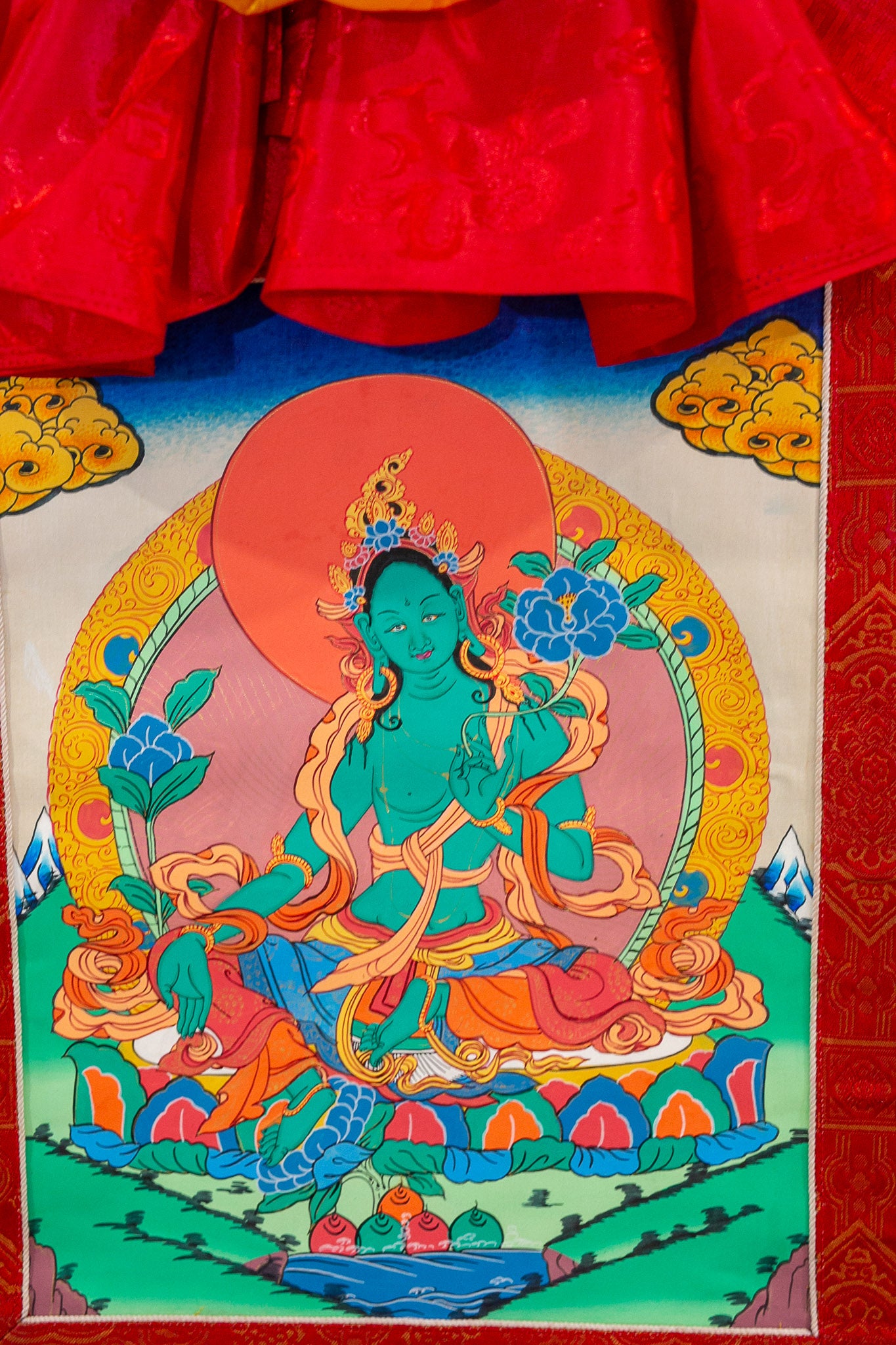 Original Green Tara Thangka Painting