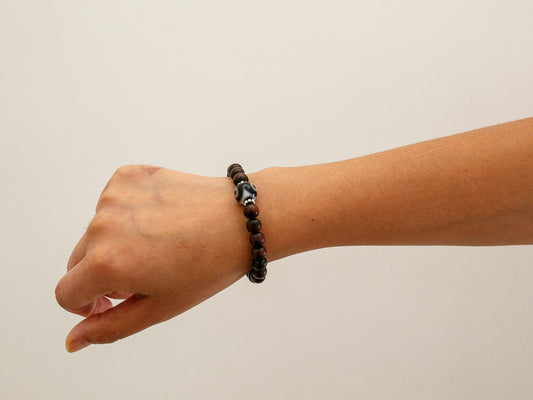 Rosewood and Dzi Mala Bracelet