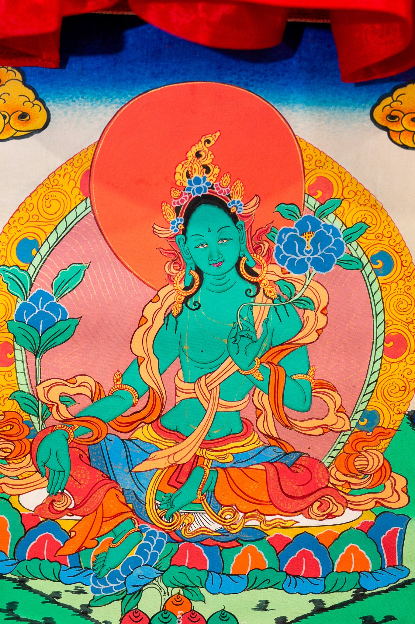 Original Green Tara Thangka Painting