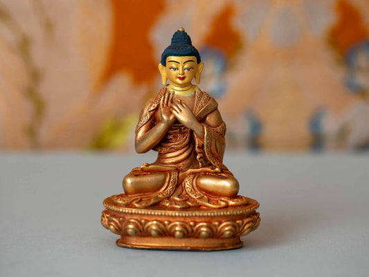 4” Gold Plated 5 Dhyani Buddhas Statue