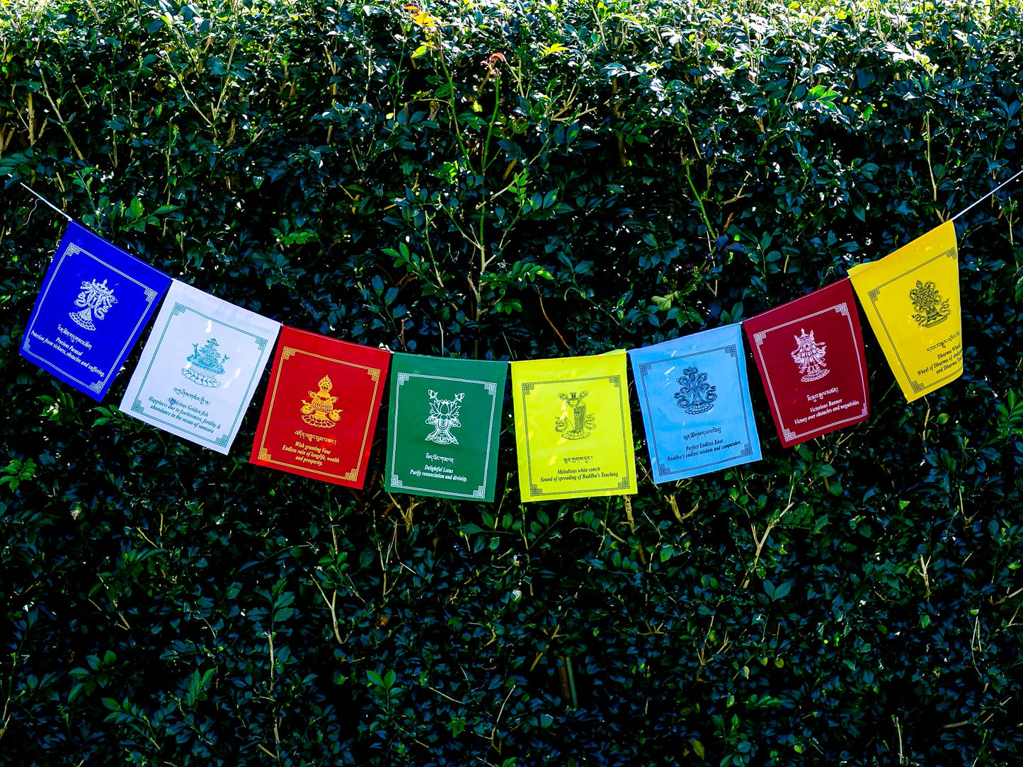 8 Auspicious Symbols Prayer Flags