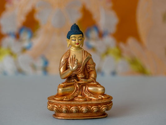 4” Gold Plated Buddha Shakyamuni Statue