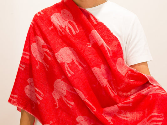 Elephant Shawl (All Seasons) - Multiple Colours (Pink, Red, Grey)