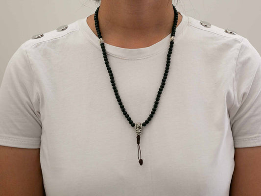 Short Black Onyx Mala in Matte Finish