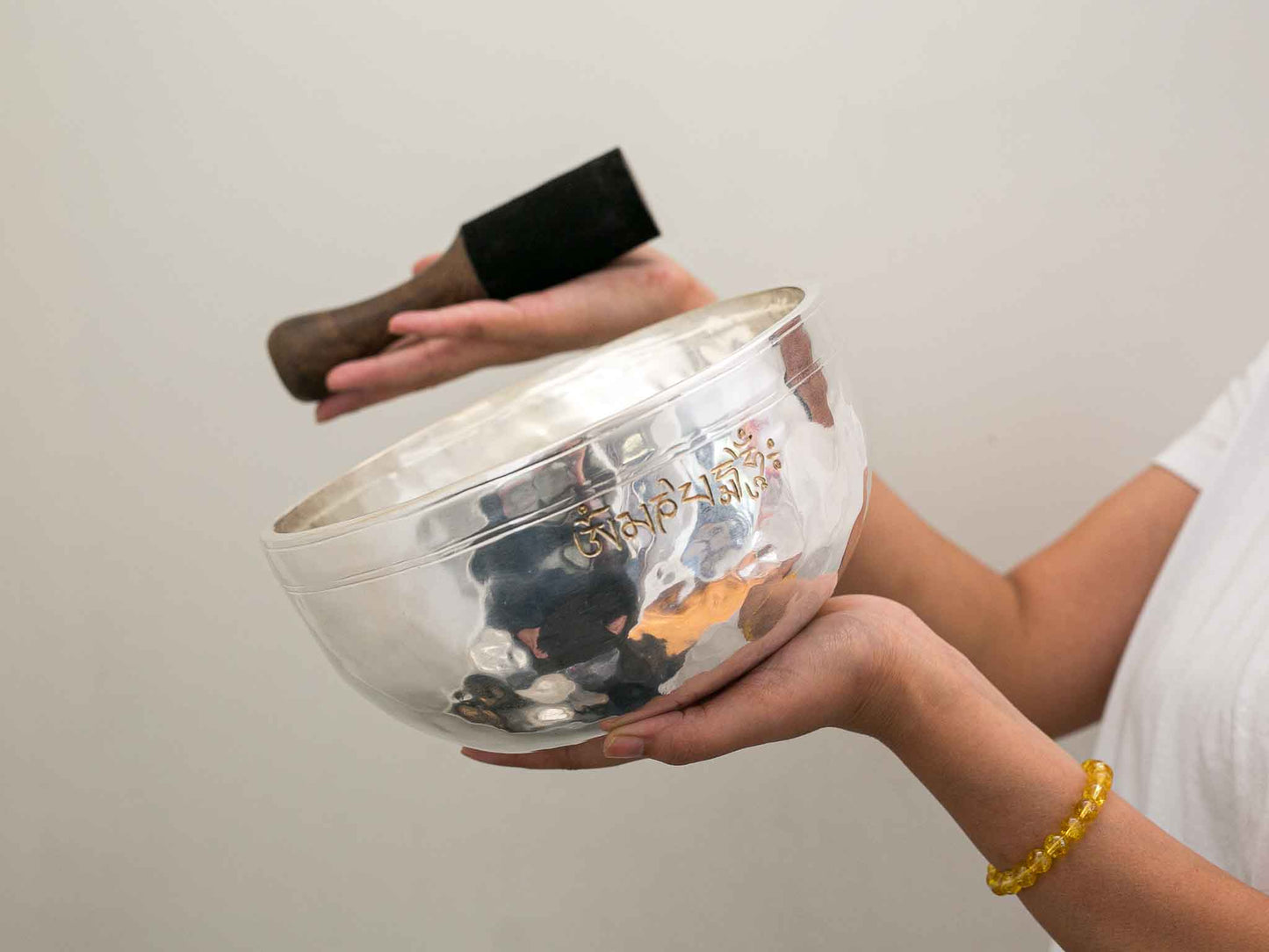 Silver Moon Singing Bowl - Base Note A#2 (112 Hz)