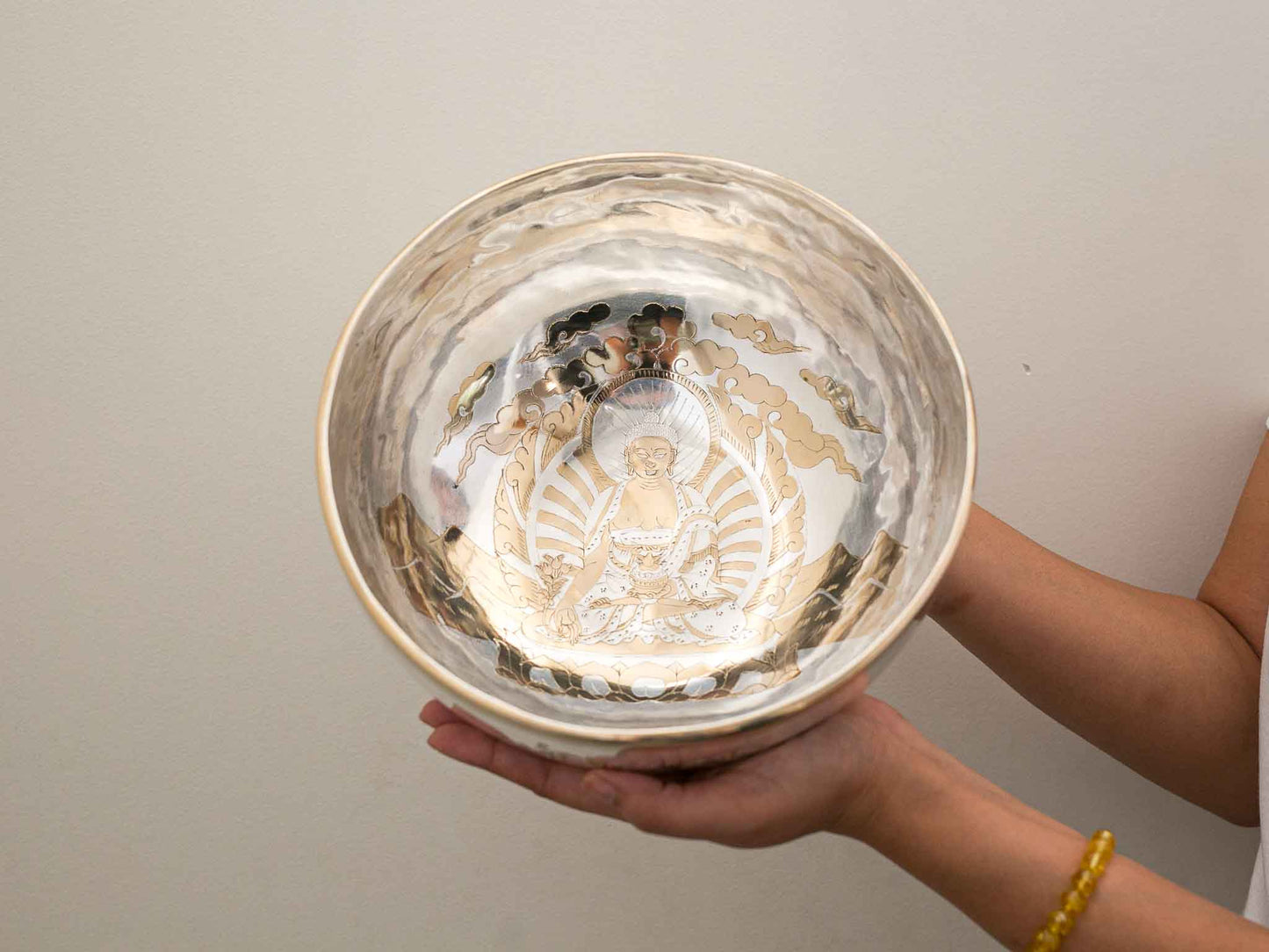Silver Moon Singing Bowl - Base Note D3 (145 Hz)