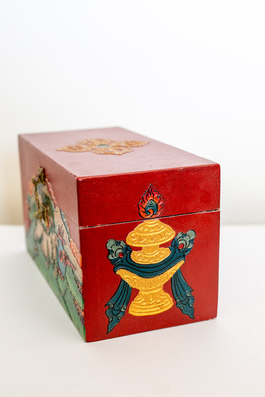 Snow Lion and Treasure Vase - Tibetan Chest