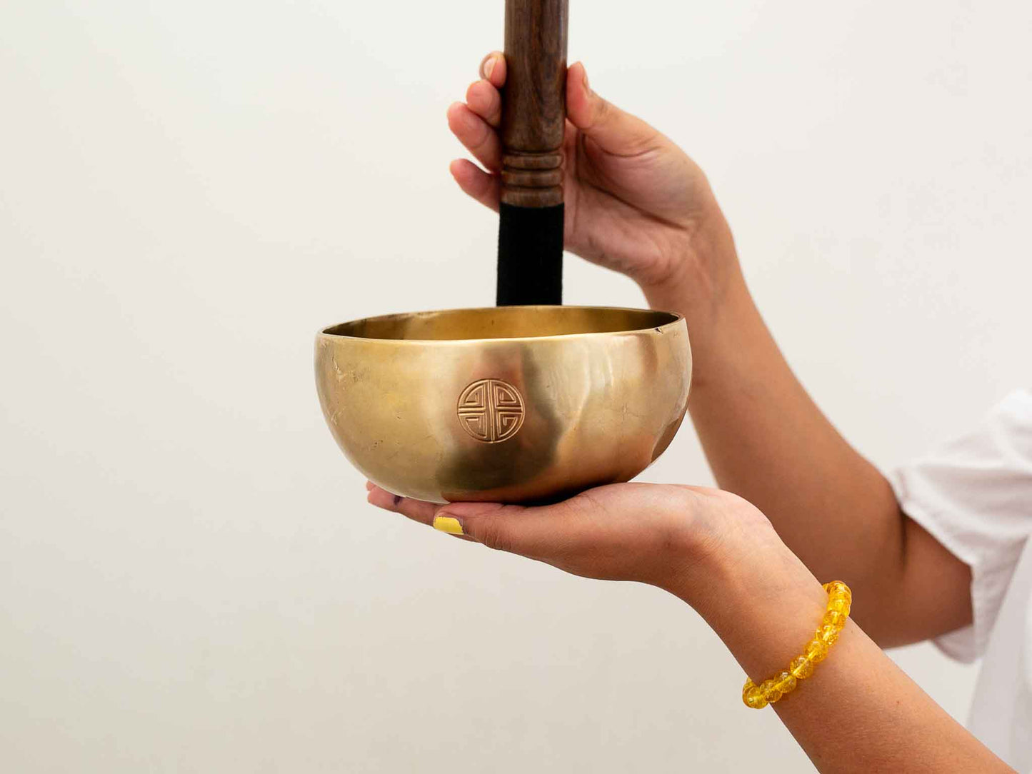 Hand Hammered Moon Singing Bowl - Base Note F4 352 Hz