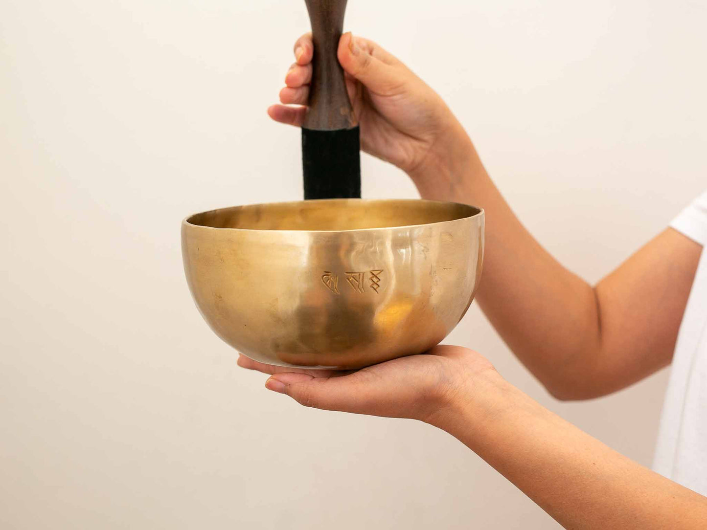 Hand Hammered Moon Singing Bowl - Base Note F#3 179 Hz