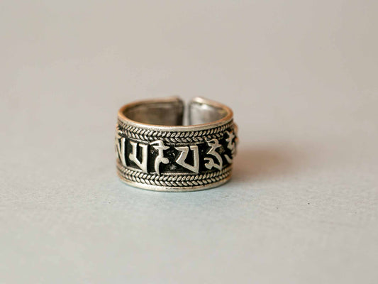 Compassion Mantra Silver Ring