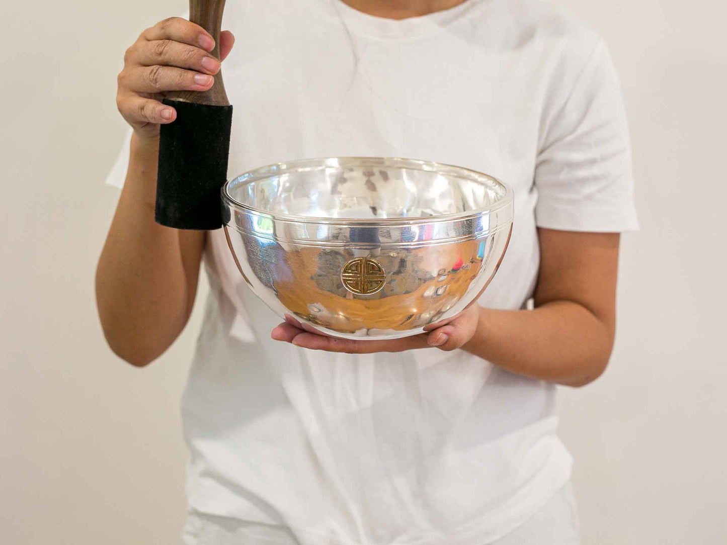 Silver Moon Singing Bowl - Base Note G3 (201 Hz)