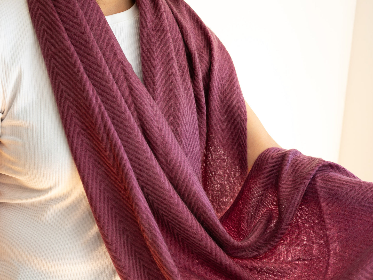 Nepalese 100% Cashmere Shawl (Chevron Pattern) - 2 Colours