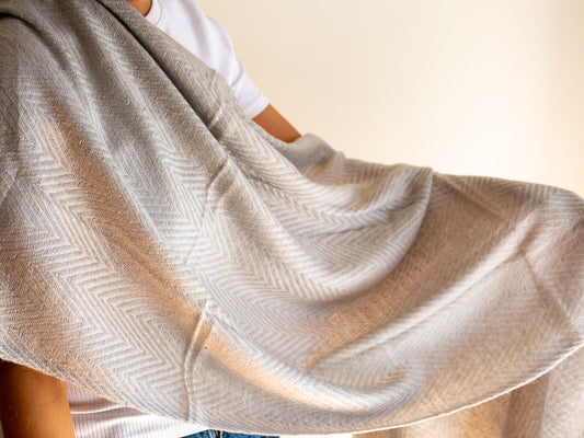 Nepalese 100% Cashmere Shawl (Chevron Pattern) - 3 Colours
