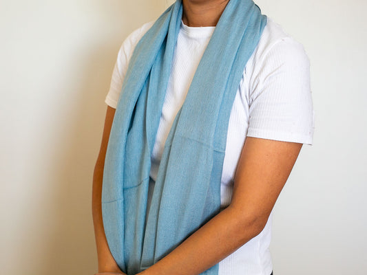 Cashmere and Silk Shawl (2 colours Blue & Butterscotch)