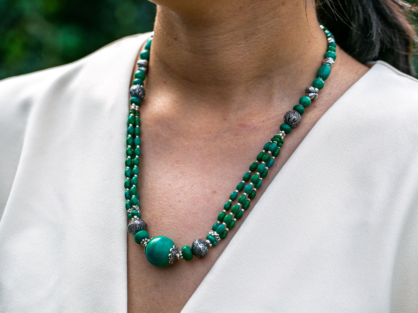 Turquoise Necklace in Tibetan Design