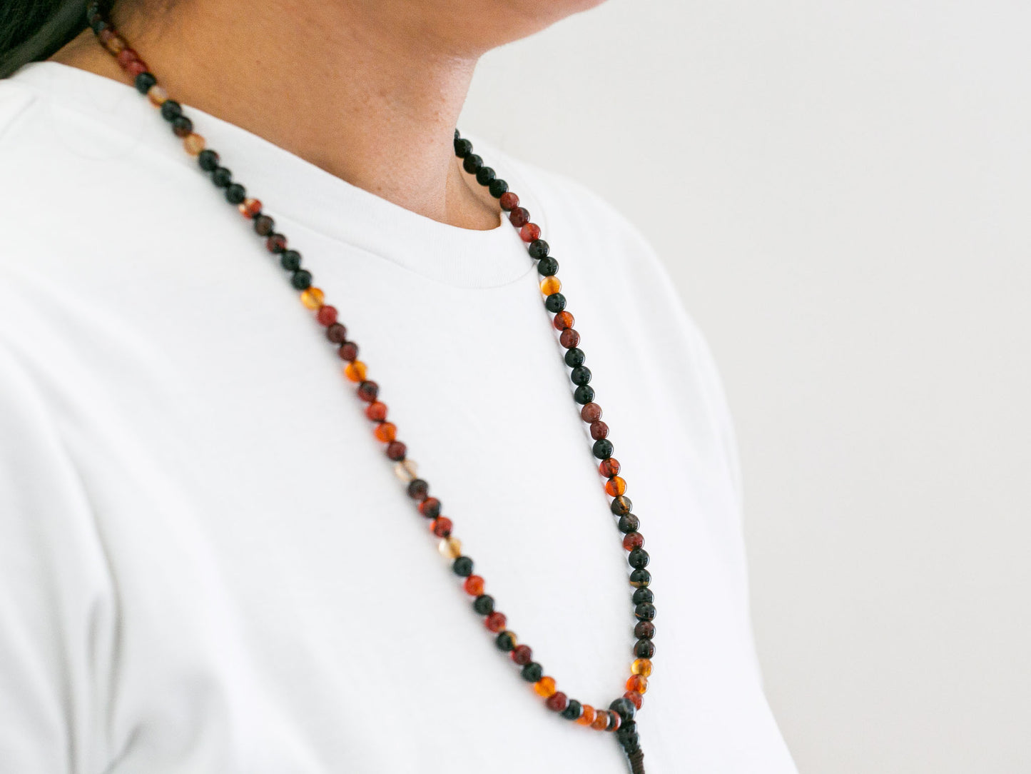 6-7mm 108 beads brown Agate Mala