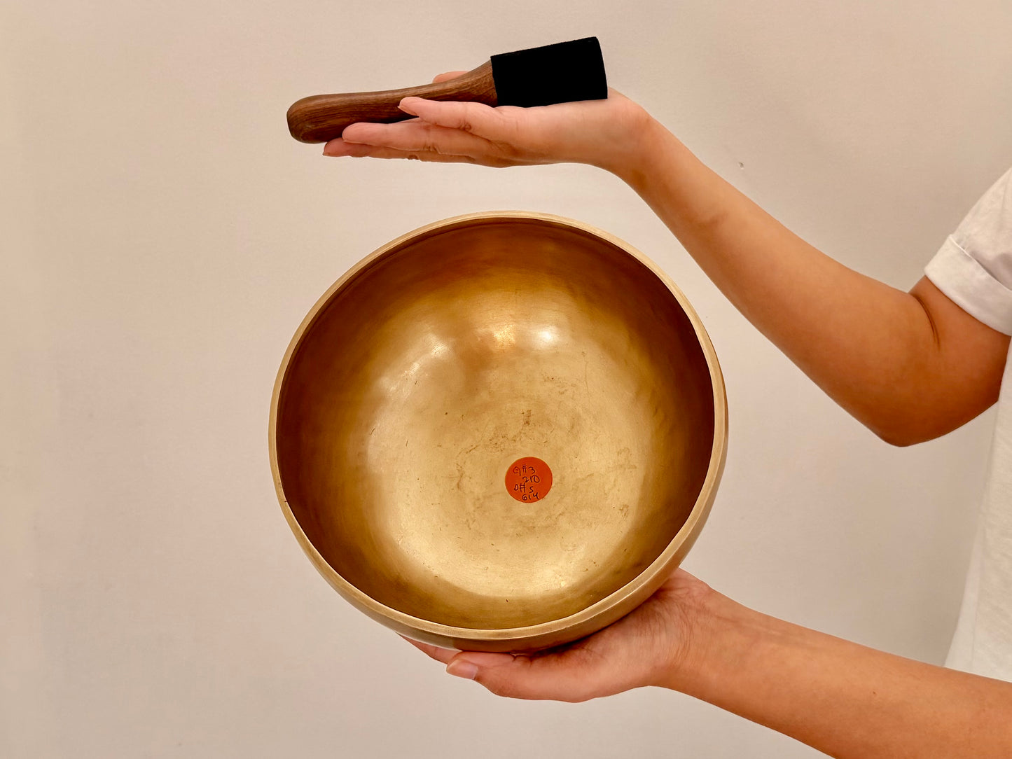 Hand Hammered Singing Bowl - Base Note G#3 210 Hz