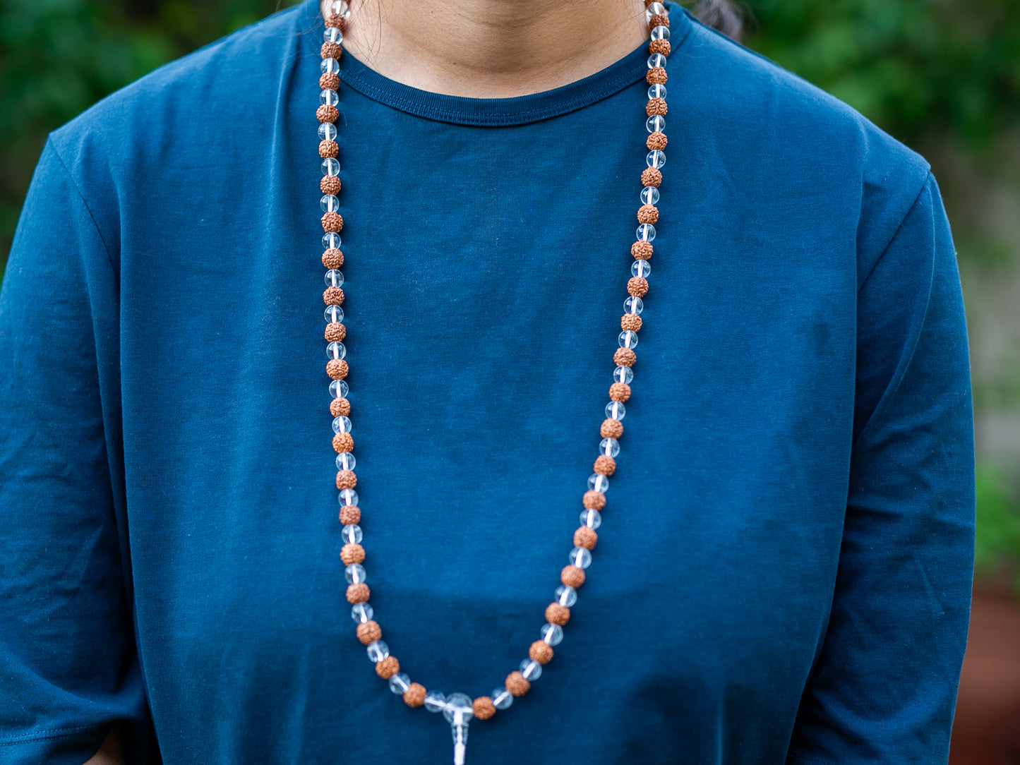Rudraksha and Crystal Mala