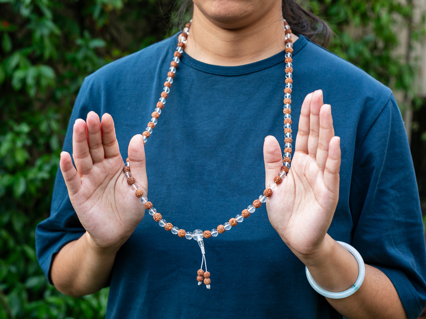Rudraksha and Crystal Mala