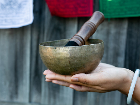 Small Old 'Tara' Singing Bowl - Base Note D4 (298 Hz)