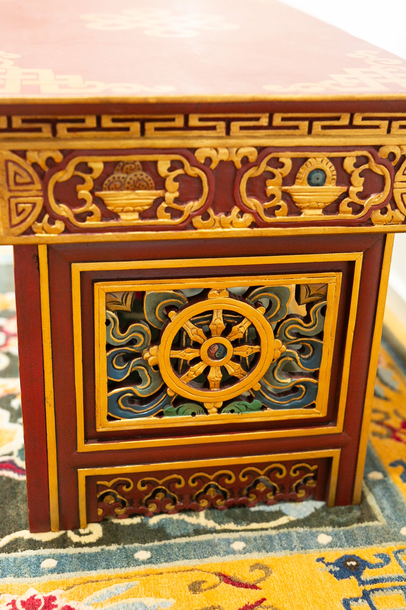 Tibetan Folding Table - Snow Lion