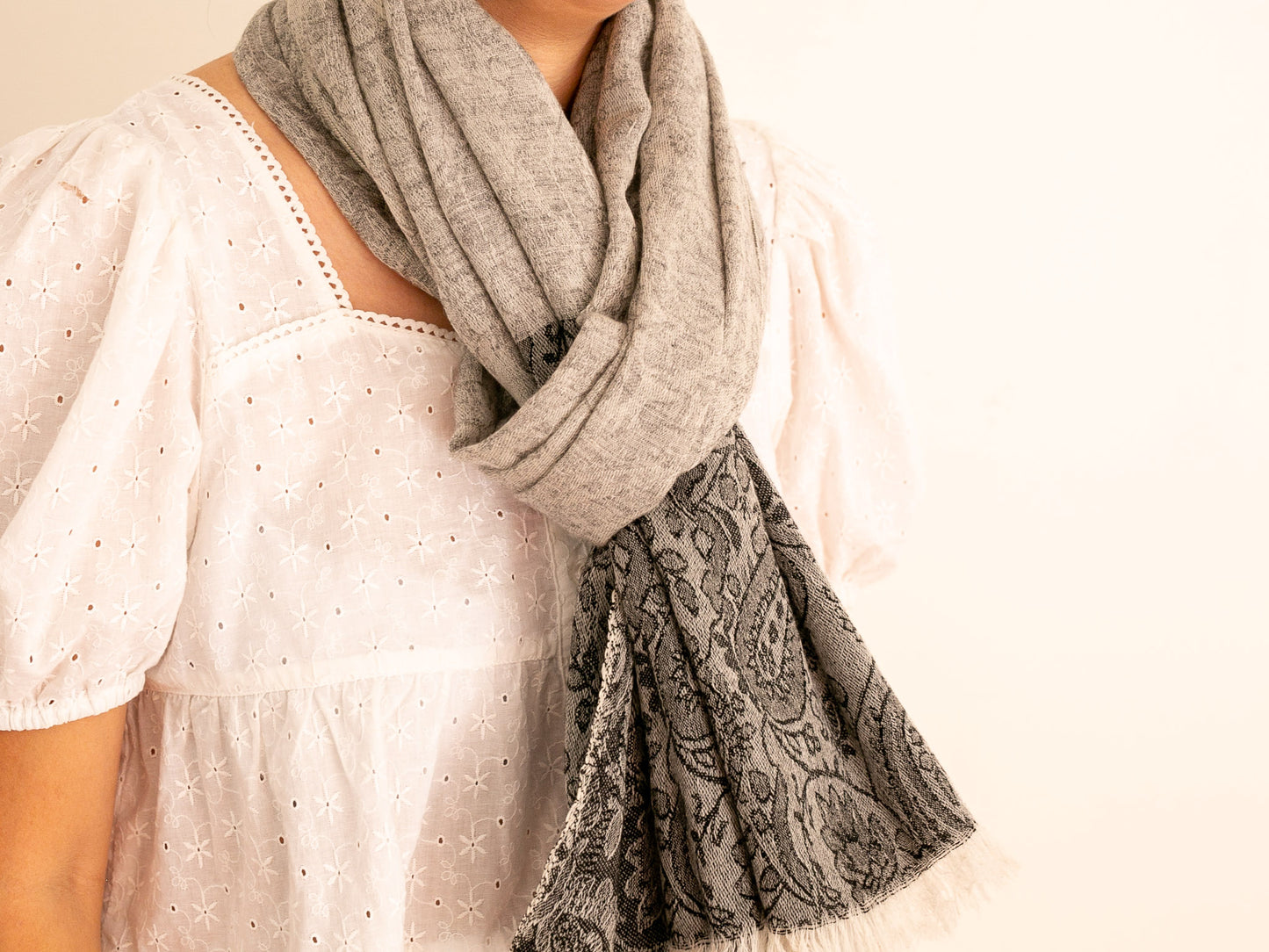 2 Tone Pattern Shawl (All Seasons) - #1