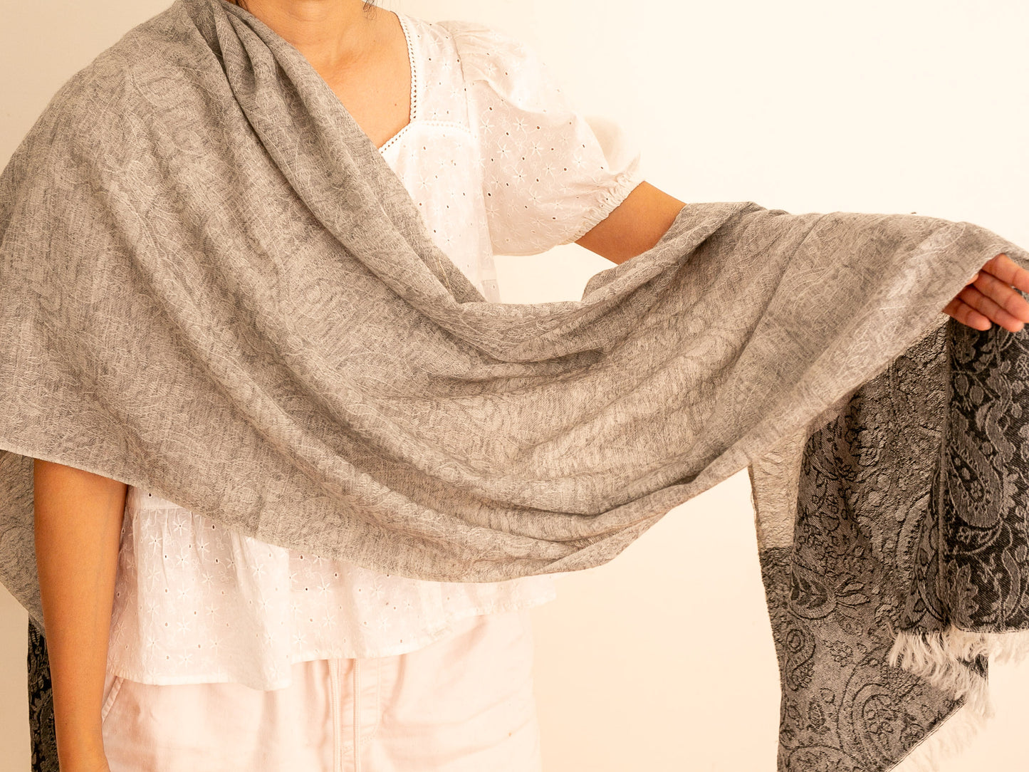 2 Tone Pattern Shawl (All Seasons) - #1