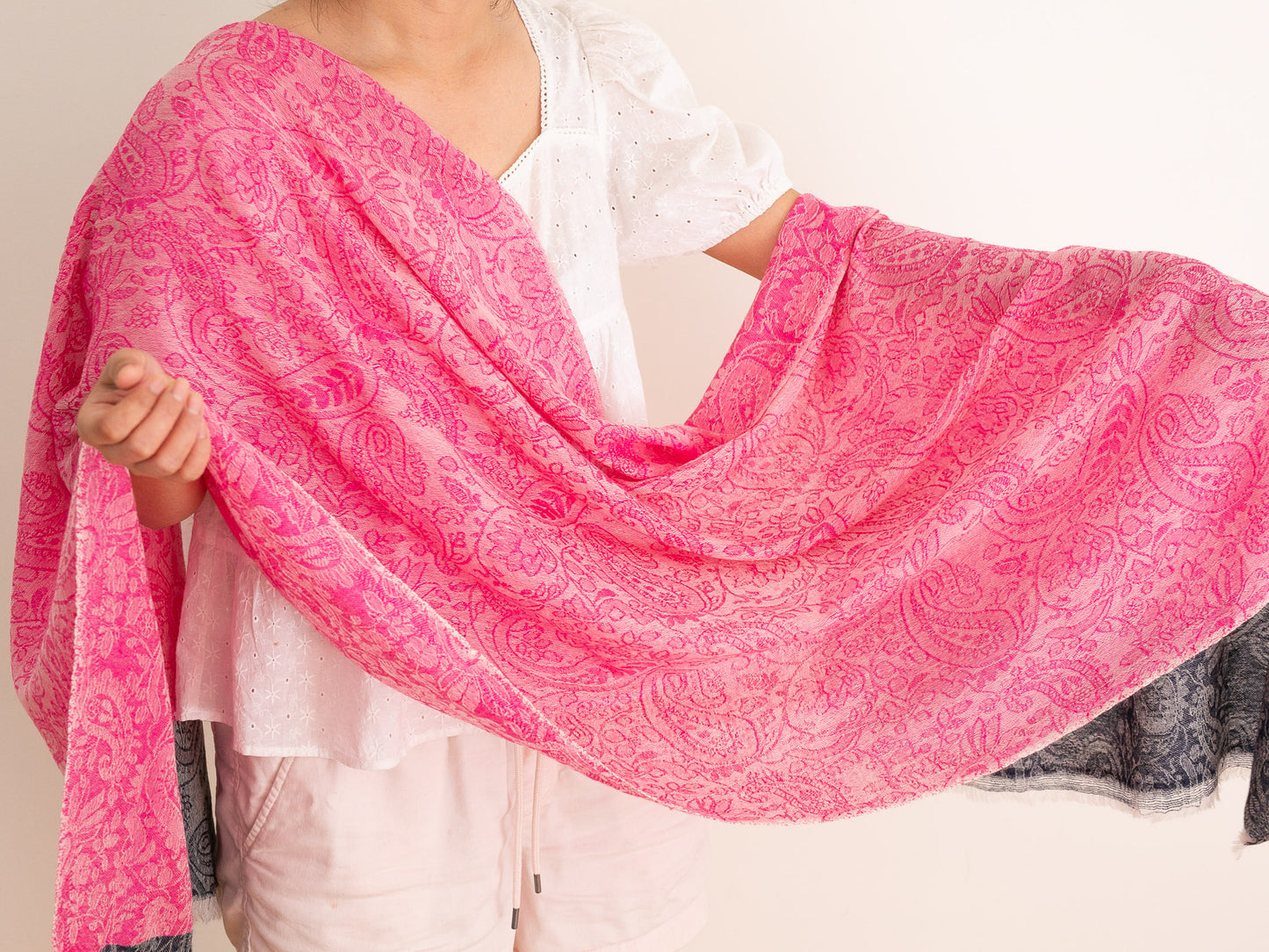 2 Tone Pattern Shawl (All Seasons) - #5