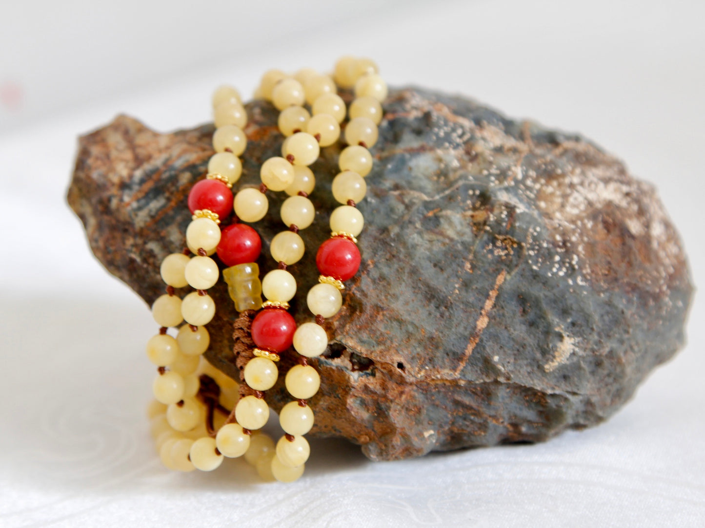 Custom Knotted Amber Mala
