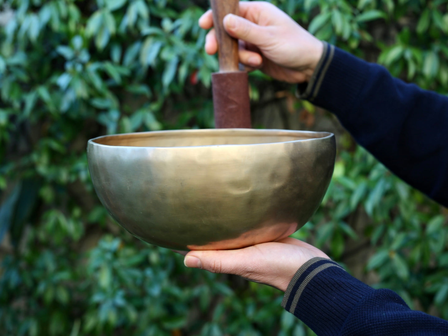 Hand Hammered Singing Bowl - Base Note A#2 117 Hz