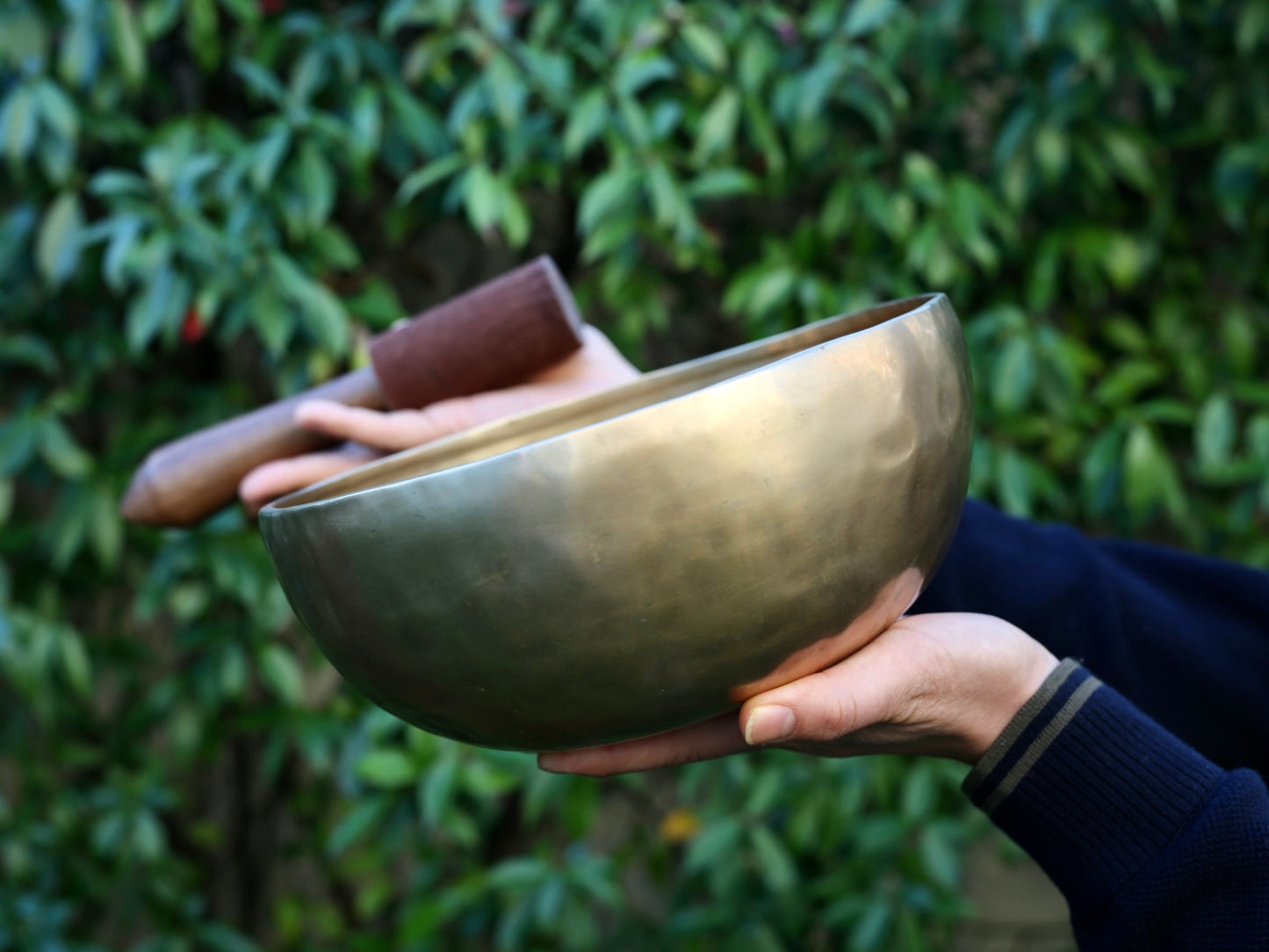 Hand Hammered Singing Bowl - Base Note A#2 117 Hz