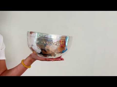 Silver Moon Singing Bowl - Base Note A#2 (112 Hz)