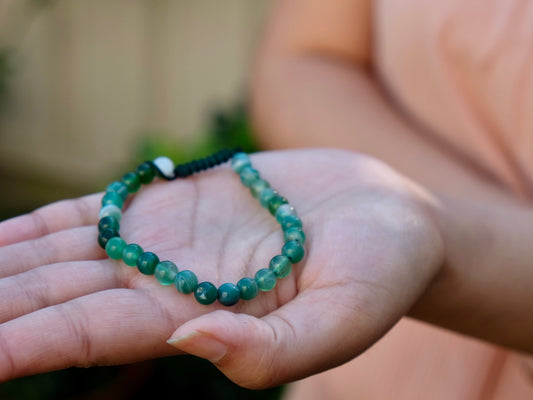 Stackable Green Agate Mala Bracelet