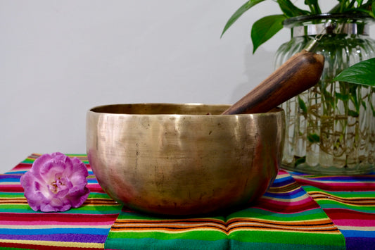 Old 'Tara' Singing Bowl - Base Note D# (155 Hz)