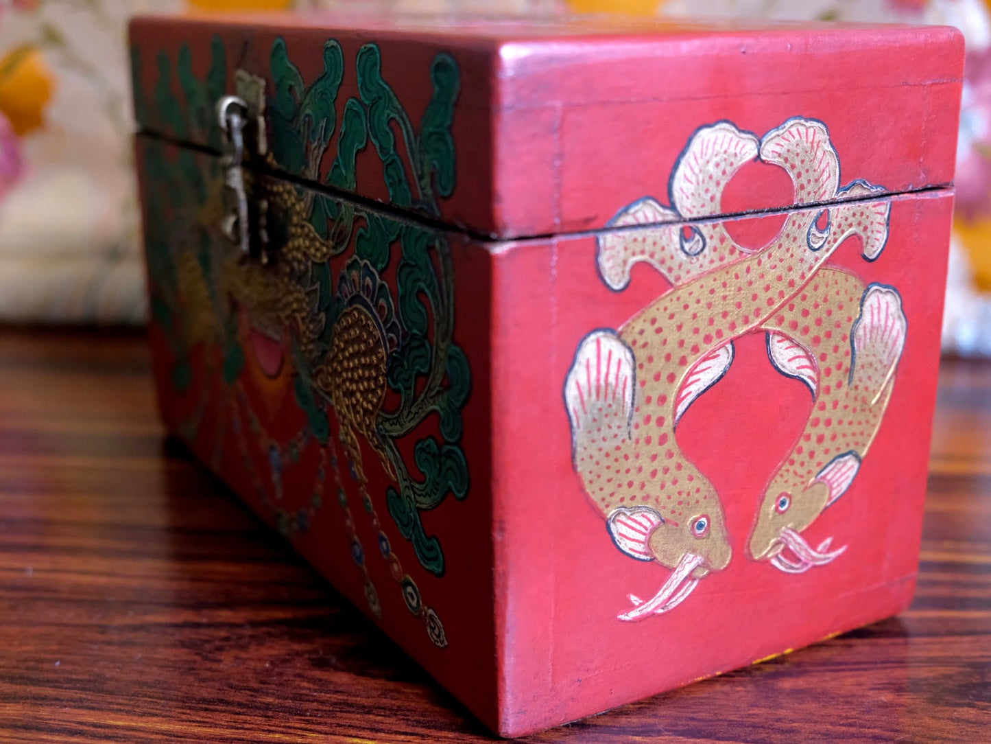 Garuda and Golden Fish - Tibetan Chest