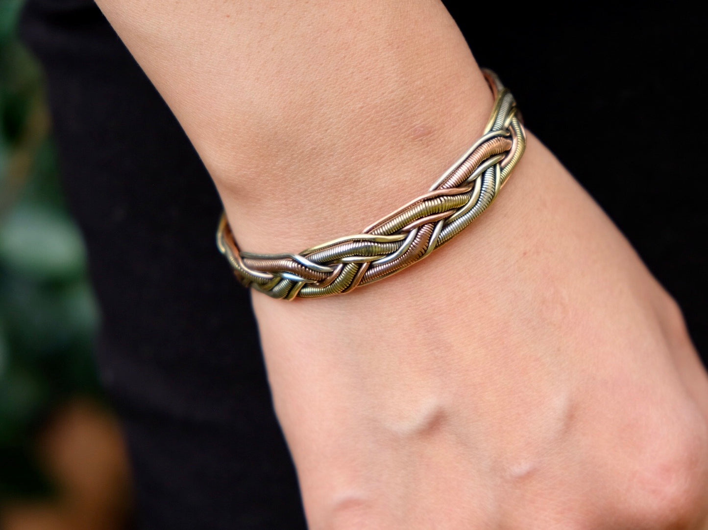 Three Metal Braided Bracelet