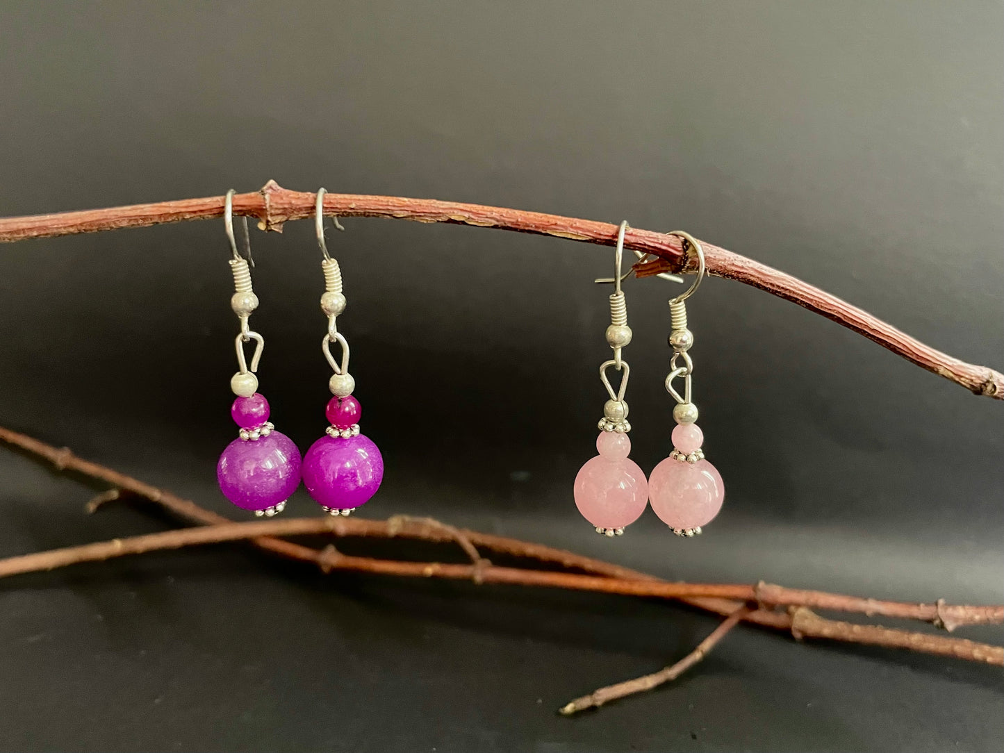 Onyx Silver Earring