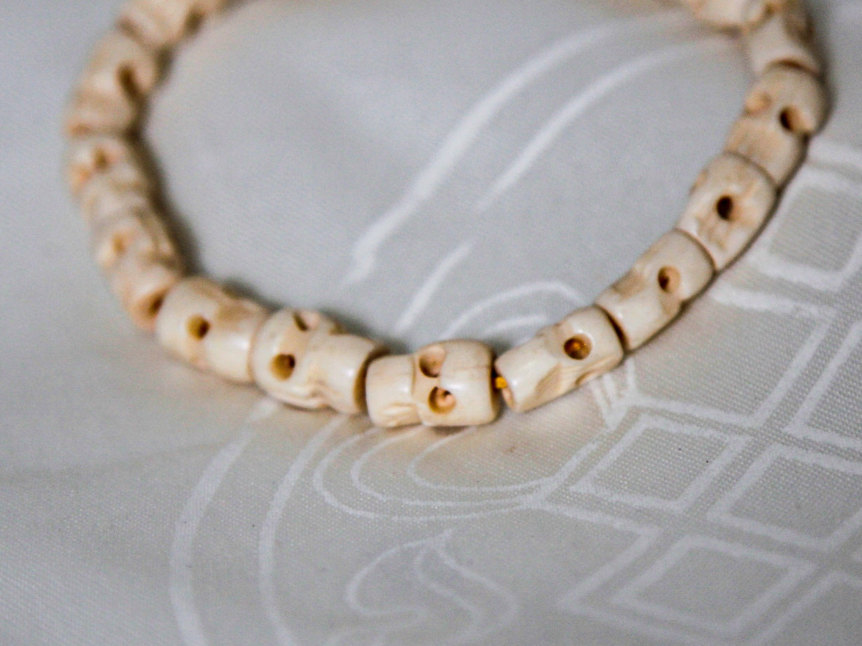 Bone Skull Mala Bracelet | Tibetan Design