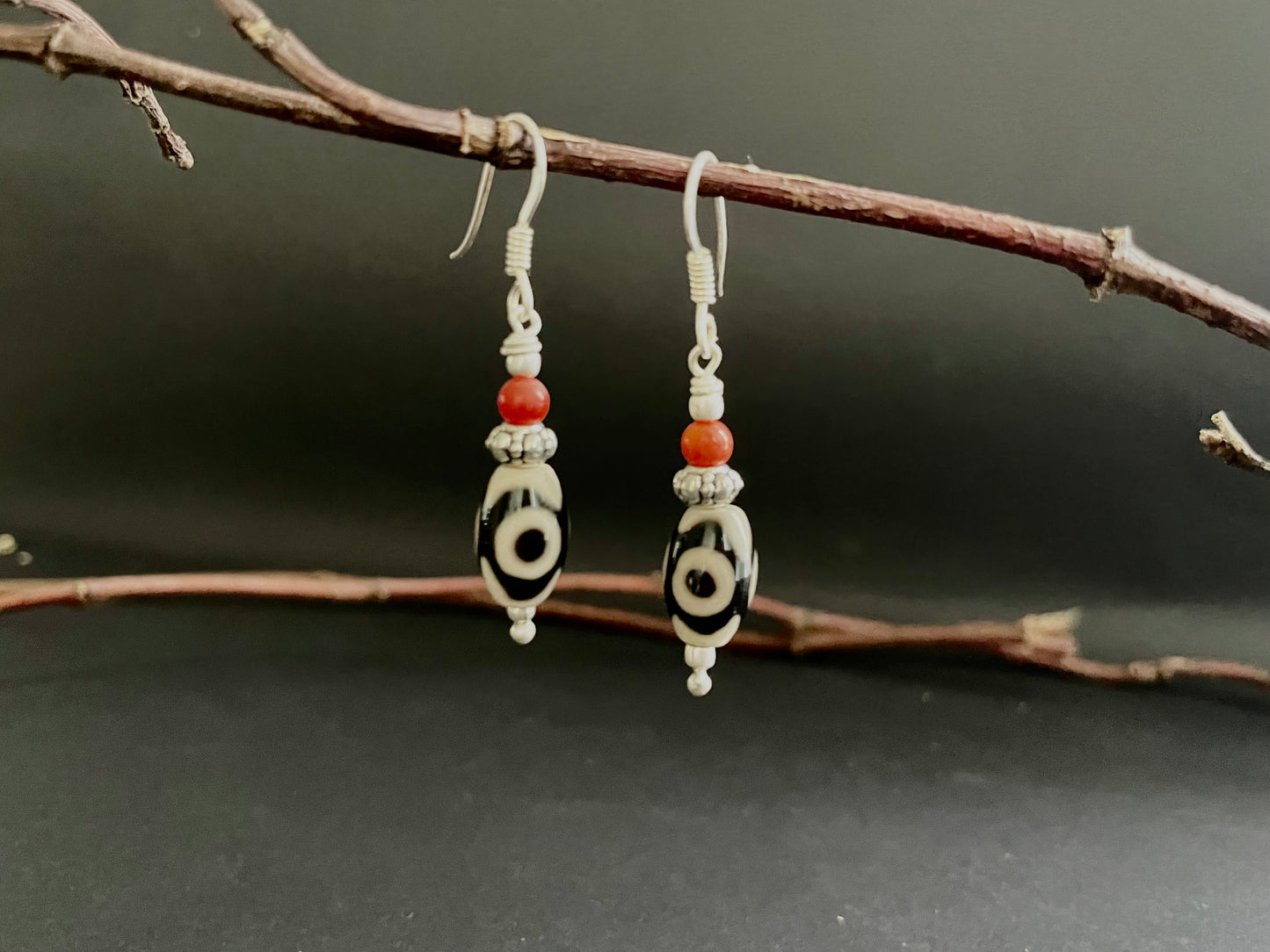Tibetan Dzi Earrings