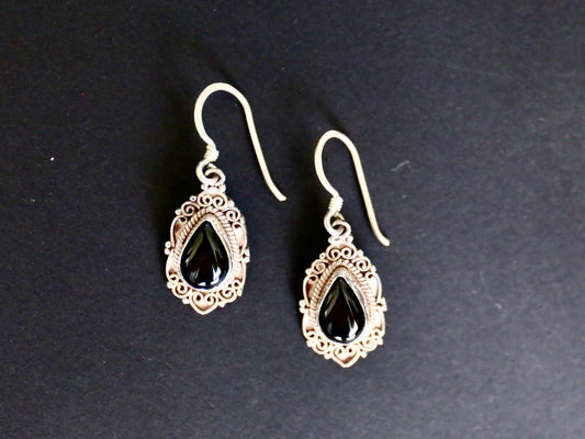 Teardrop Black Onyx Earrings