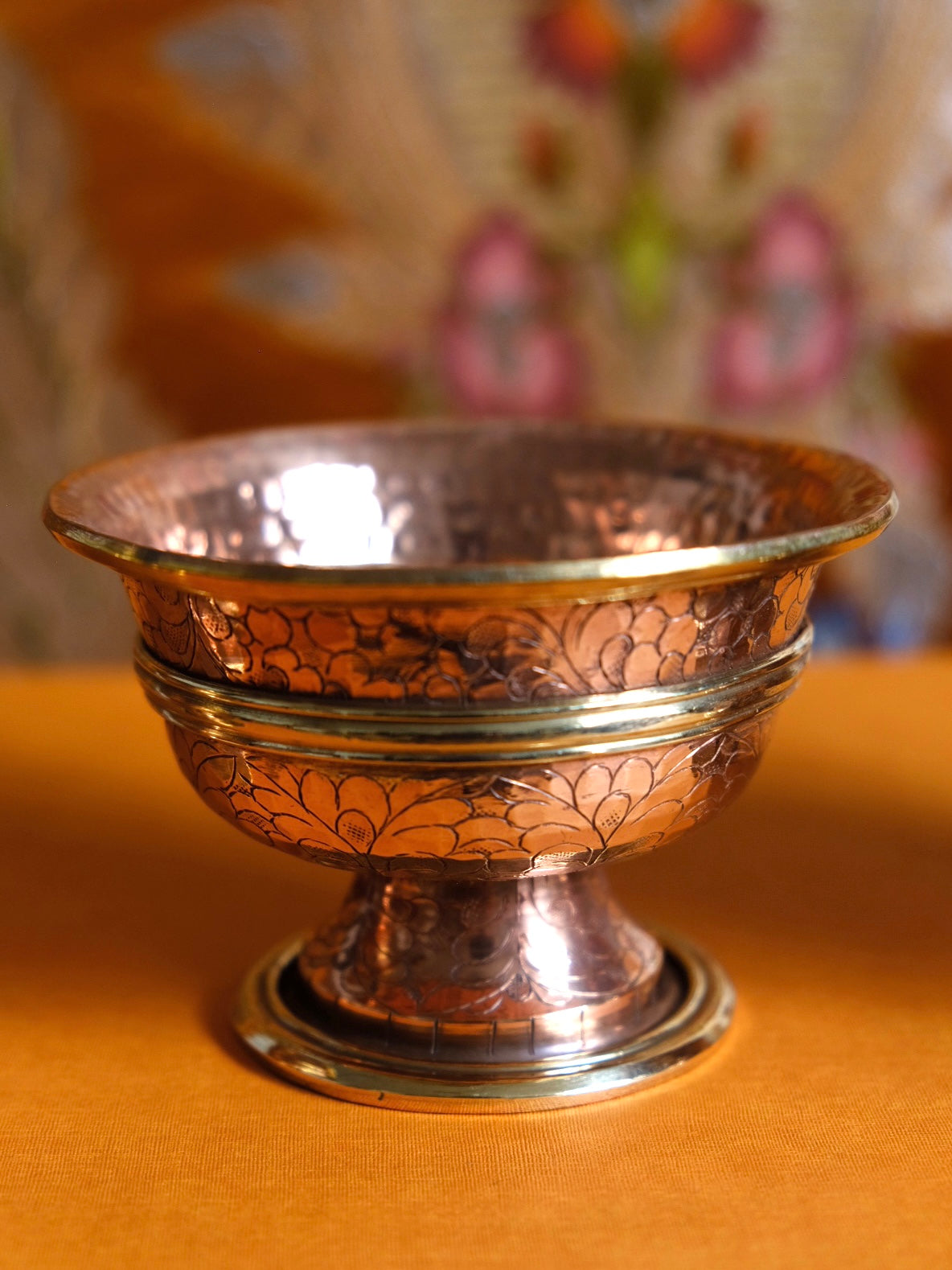 Set of 7 Copper Water Offering Bowls