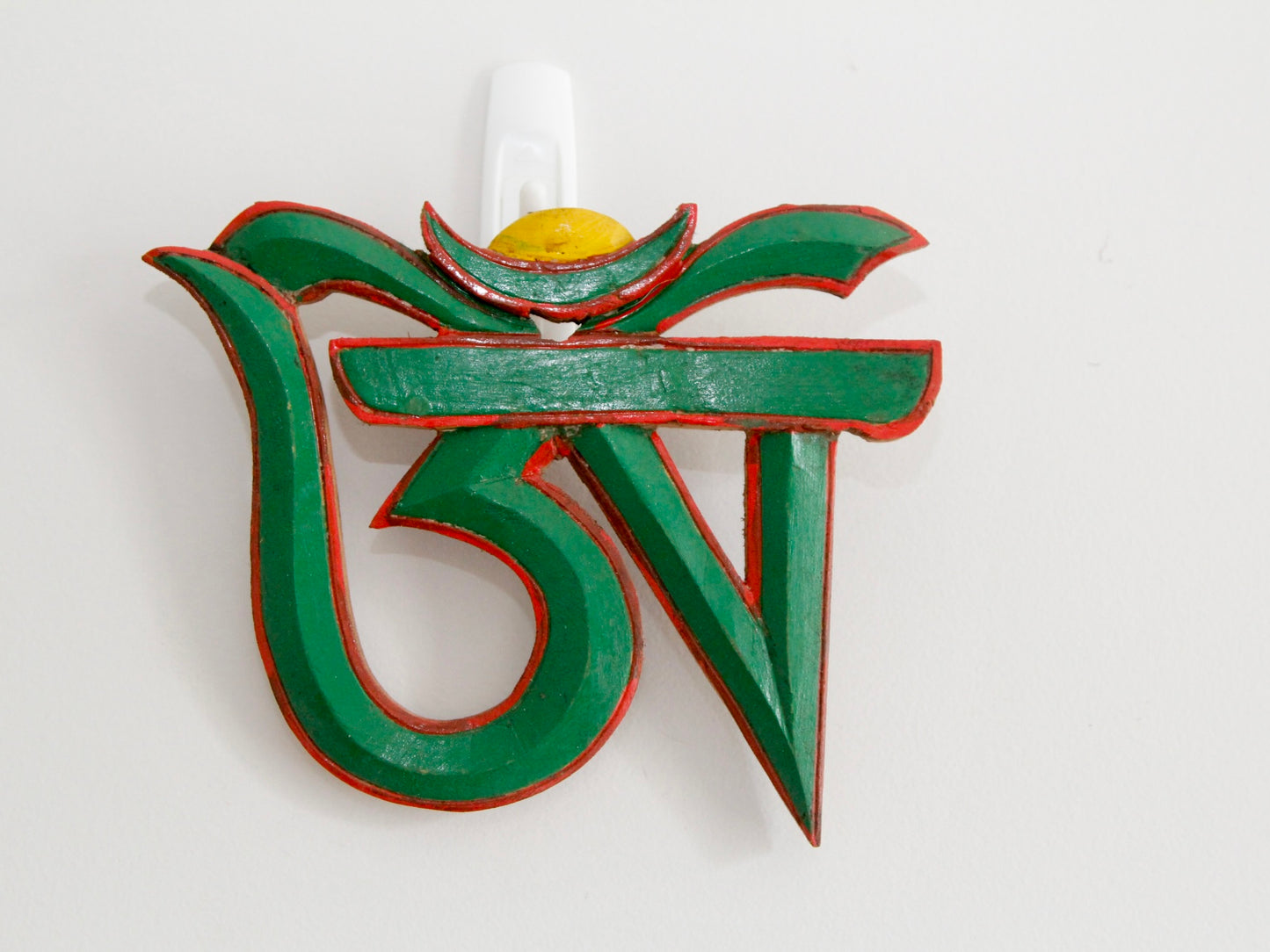 Large (19 cms) Tibetan OM Wooden Wall Hanging