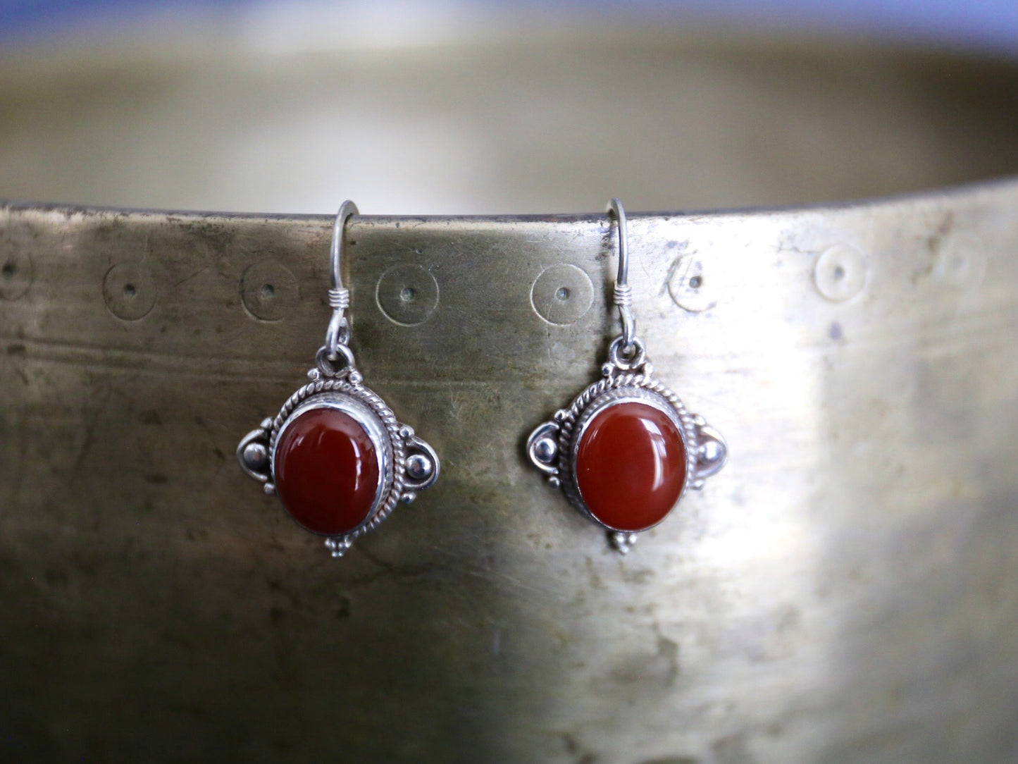 Carnelian and Sterling Silver earrings