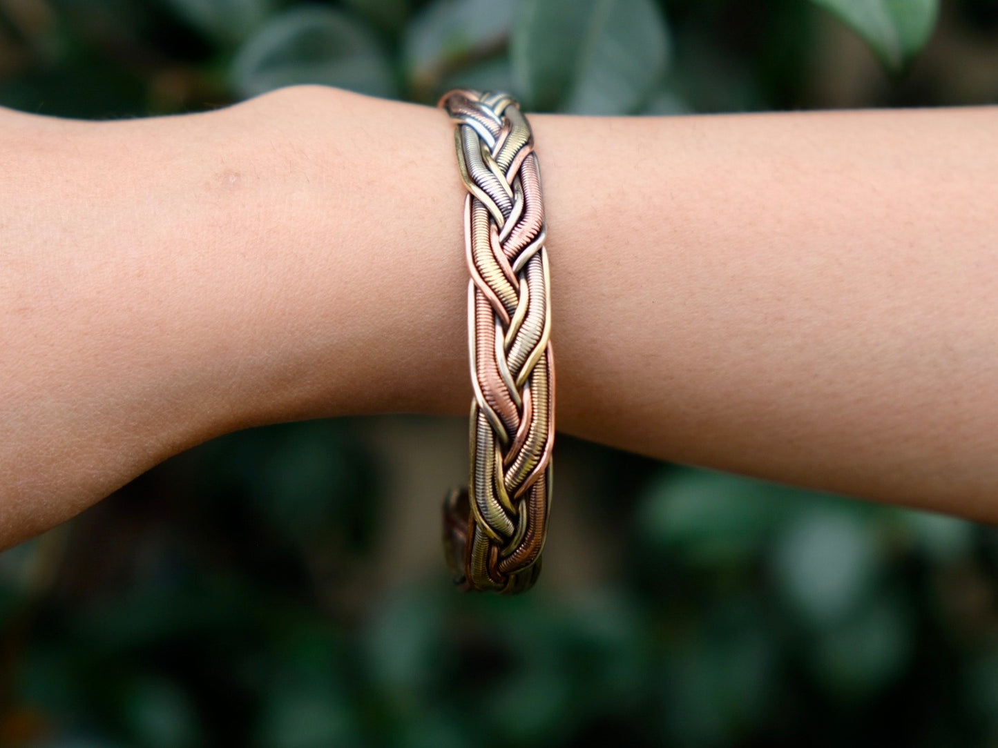 Three Metal Braided Bracelet