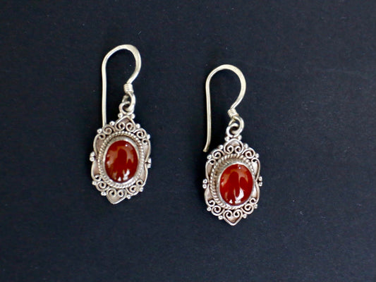 Carnelian and Sterling Silver earring