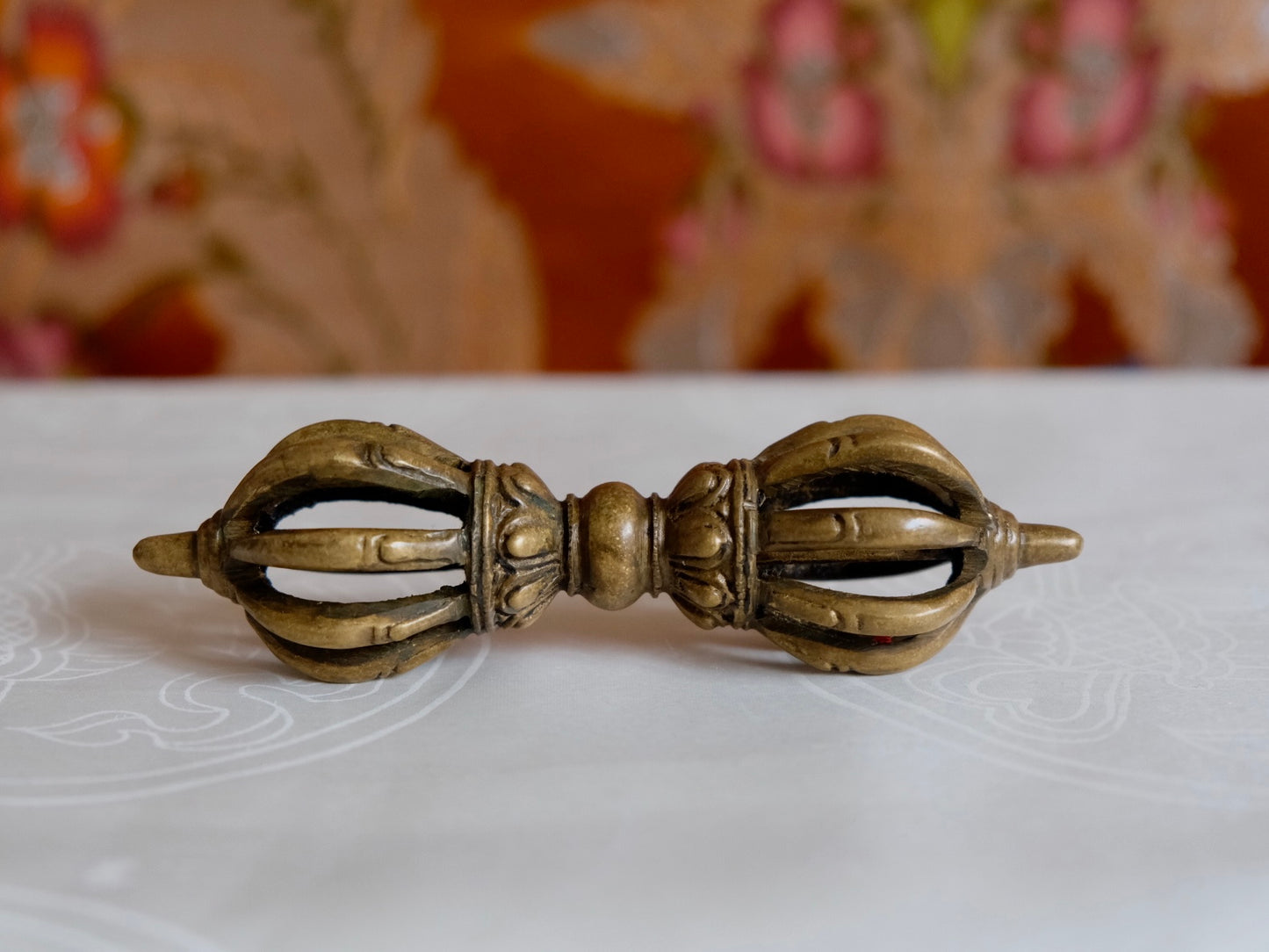 Large Dehradun Bell and Vajra Set - Brocade Cover